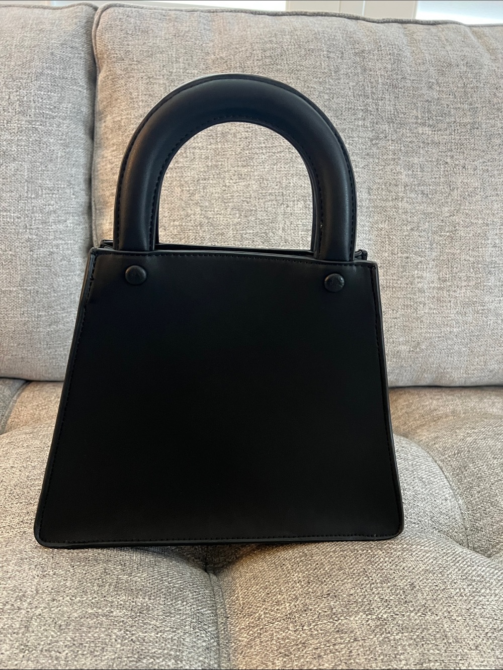 NWOT-Black Structured Top-Handle Women's Bag